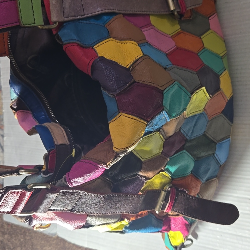 Ameri Leather Patch Work Hobo - image 6